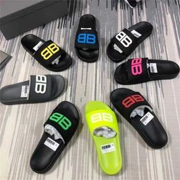 32% OFF Designer shoes Paris B letter luminous one word men and women The same beach slippers for lovers Large