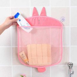 Water Sand Play Fun New Baby Bathroom Mesh Bag Sucker Design For Children Bath Toys Kid Basket Cartoon Animal Shapes Cloth Storage Net 240403