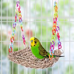 Other Bird Supplies Swing Toy Climbing Net Braided Pet Easy Installation Cage Accessories Hammock For Cockatoos
