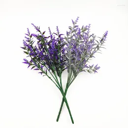 Decorative Flowers Simulation Lavender Indoor Decoration Custom Green Plant Bouquet Plastic Flower Wedding Party Home