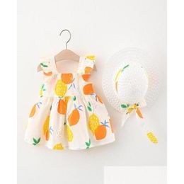 Girls Dresses Girl039S Baby Girl 1St Birthday Dress Print Lemon Sleeveless Kids Toddler Princess Outfits Hat Dressampskirtgir6252186 D Dh3Ks