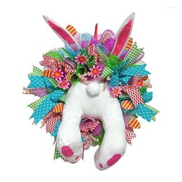 Decorative Flowers Easter Decorations Wreath Front Door BuEars Handmade Without Battery