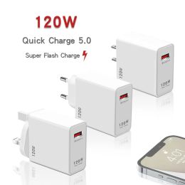120W USB Charger Fast Charging QC3.0 USB C Cable Type C Cable Mobile Phone Chargers For Huawei Samsung Xiaomi Poco Quick Charge