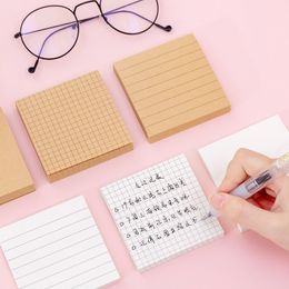 80 Sheets Creative Kraft paper Convenience Note Blank grid Horizontal Note Memo Pad Student Message Pasted Notepad