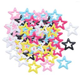 Necklace Earrings Set Hollow Star Spacer Bead Bright Hair Accessory Sweet Five Pointed Cell Phone Keychain For Jewelry Making Bracelet