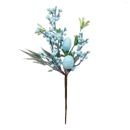 Decorative Flowers Artificial Easter Eggs Cuttings Simulation Patited Egg Branch Decoration Gifts For Friends Home Festival Supplies