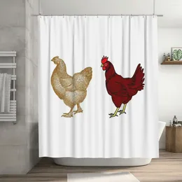 Shower Curtains Chicken Sticker Set Curtain 72x72in With Hooks Personalised Pattern Lover's Gift