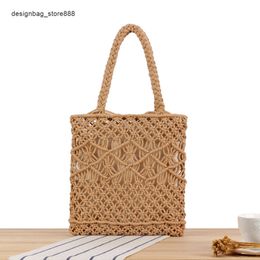 Dinner Package New Wholesale Retail Hollowed Handbag Versatile Cotton Rope Woven Bag Vacation Beach