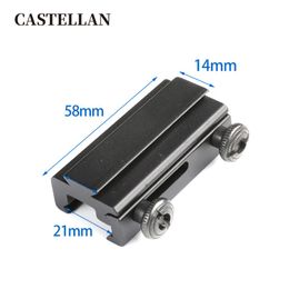 Wide and narrow guide rail 21 to 14mm Aluminium alloy guide rail height increasing bracket flashlight bracket height increasing clip