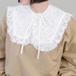 1 Pc Lady Shirt False Collar Lace Detachable False Faux Collar Cuff Choker Tie Korean Style Hollowed-Out Collar M6CD