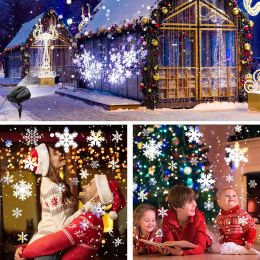 Snowfall LED Light Projector Outdoor Christmas Snowflakes Projector Lamps Snow Falling Dynamic Snow Effect Spotlight