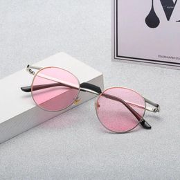Sunglasses Fashion Women Round Shape Alloy Frame Female Sun Glasses High Quality Travelling Driving Sunglass