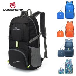 Bags QUESHARK 35L Ultralight Waterproof Soft Foldable Camping Shoulder Backpack Climbing Travel Mountaineering Hiking Cycling Bag