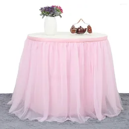 Table Skirt Romantic Wedding Party Birthday Tulle Tutu Tableware Cloth Skirting 4 Color