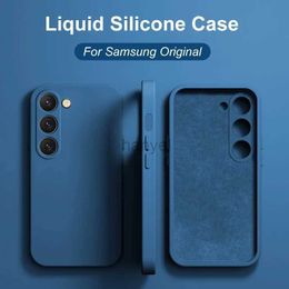 Cell Phone Cases S23 S22 Ultra Plus Case Square Liquid Silicone For Samsung Galaxy S 23 S23Plus S23Ultra Soft Cover 2442