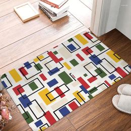 Carpets Geometric Bathroom Mat Piet Mondrian Composistion Giclee Art Minimalism Doormat Carpet Entrance Door Rug Home Decoration