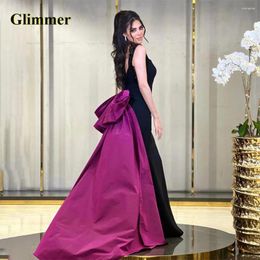 Runway Dresses Glimmer Graceful Square Collar Celebrity Mermaid Satin Bow Slit Pleat Brush Train Vestido De Formatura Made To Order