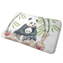 Carpets Panda Mother With Baby And Entrance Door Mat Bath Rug Side Water Nature Sand Sun White Summer Vacation Sink