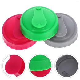 Dinnerware 3pcs Silicone Soda Can Lids Reusable Covers Stopper Protectors