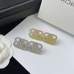 Jewellery bb earring B Earrings Full of Diamonds Double B Hip Hop Punk Personalised Time Luxury Letters