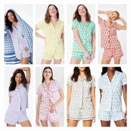 Womens Cute Roller Rabbit Pajamas Y2k Monkey Prefabricated Printing 2-piece Pajama Set Short Sleeve Shirt Pj Shorts Casual Wear 2403013ymu