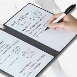 A5 Reusable Whiteboard Notebook Set With Whiteboard Pen Erasing Cloth Leather Memo Pad Weekly Planner Portable Office Notebooks