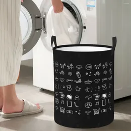 Laundry Bags Night In The Woods Circular Hamper Storage Basket Waterproof Bathrooms Books