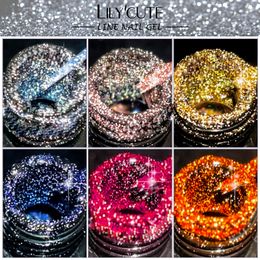 Lilycute 5 ml Reflective Glitter Line Gel nagellack 14 färger för UV/LED -färg naglar som ritar polska DIY -målning Lacker