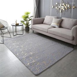 Carpets Faux Fur Carpet For Living Room Side Table White Gold Marble Fluffy Rug Luxury Bathroom Mat Bedside Bedroom