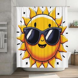 Shower Curtains Cool Sun With Sunglasses Curtain 72x72in Hooks Personalized Pattern Lover's Gift