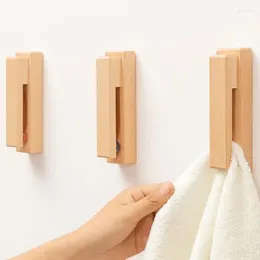 Hooks Adhesive Wall Hook Clip High Quality Bathroom Wooden Towel And Clothes Hanging Clips For Home