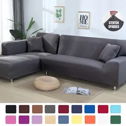 Chair Covers Softness Stretch Sofa For Living Room Solid Colour Sectional Couch L-Shaped Slipcover At Least Need Buy 2 Pcs