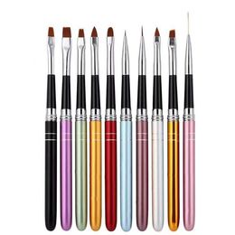 Nail art carving pen phototherapy Pen pull line painting pen 10 Japanese steel pipe painting set pen