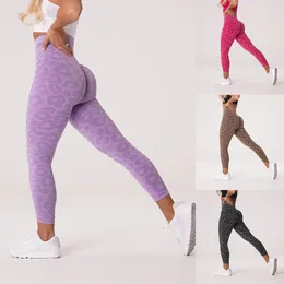 Pantaloni da donna Moda Leggings stampati leopardati Tinta unita Pantaloni da yoga senza cuciture Pantaloni sportivi attillati elasticizzati a vita alta