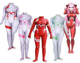 4 Colors Anime Darling in the Frankxx 02 Zero Two Cosplay Costume Lycar Spandex High Quality Zentai Bodysuit Sexy Catsuit Jumpsuit3495171