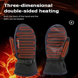 Gloves 1 Pair Winter Heated Gloves Mittens Touch Screen Waterproof Electric Heating Running Sports Hiking Ski Gloves