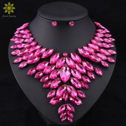 7Colors African Bead Jewellery Sets Wedding Necklace Womens Jewellery Set Crystal Necklace And Earrings Sets Party Wedding Prom 240320