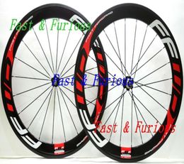 F6R Carbon Wheels 60mm Clincher tubular RoadTrack Bike Carbon Wheel 700C 25mm Cycling Bike2514382