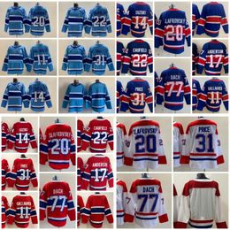 Reverse Retro 22 Cole Caufield Hockey Jerseys 31 Carey Price 11 Brendan Gallagher 14 Nick Suzuki 17 Josh Anderson 77 Kirby Dach Juraj Slafkovsky