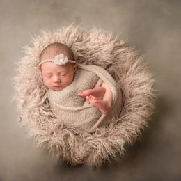 Don&Judy Newborn Photography Props Soft Baby Faux Fur Long Pile Blanket Background Kid Layer Cute Infant Photo Shoot Accessories