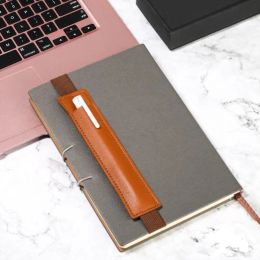 1PCS PU Leather Elastic Buckle Pencil Case Book Notebook Pen Clip Portable Lightweight Pen Holder Office School Accessories