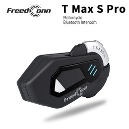 Freedconn T Max S Pro Motorcycle Intercom Bluetooth Helmet Headset 6 Riders BT5.0 1500M FM Motor Waterproof Earphone Music Share