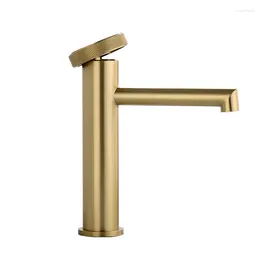 Bathroom Sink Faucets Gold Basin Solid Brass Mixer & Cold Single Handle Deck Mounted Lavatory Taps Unique Design Arrival