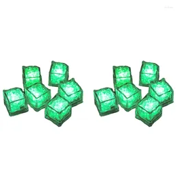 Baking Moulds 12Pcs Bar KTV Luminous Ice Square Toy LED Colorful Water Sensor Green