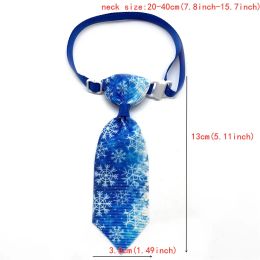 50/100pcs Winter Pet Bow Ties Snowflake Pet Cat Dog Collar Bowties Neckties Pet Blue Ties Grooming Products for Small Puppy Dog