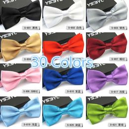 Bow Ties Men Adult Bowtie Solid Colour Classic Fashion Wedding Party Formal Tie Satin Gift Multicolor Adjust Neck Bowties