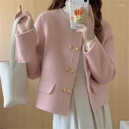 Women's Jackets Small Fragrant Wind Double-Sided Woolen Coat Outerwear Autumn Winter 2024 Korean Wool Jacket High Quality Ladies Top