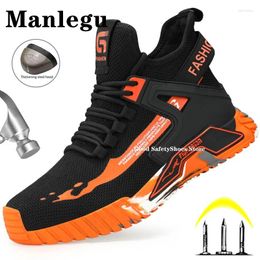 Boots Men's Work Safety Shoes High Top Steel Toe Men Anti-puncture Woman Man Indestructible