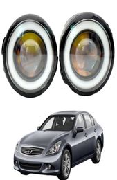 2 X Angel Eye Fog Light Assembly Car Left Right LED Lens Fog Daytime Driving Lamp DRL 12V For Infiniti G G25 G376425042