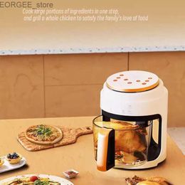 Air Fryers Air fryer 3L capacity visual oil-free electric fryer multifunctional automatic household 360 baking LED touch screen 110V Y240402